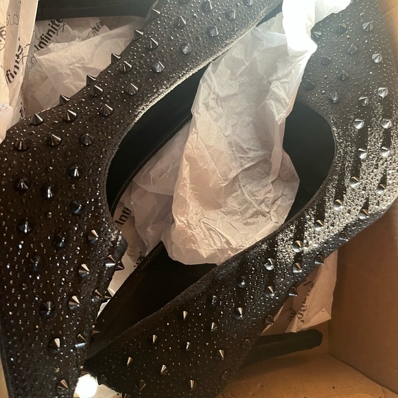 Black Spiked Heels - Picture 2 of 5